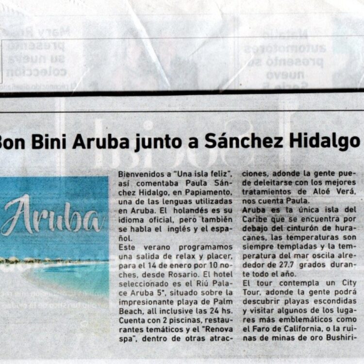 Bon Bini Aruba junto a Sánchez Hidalgo Viajes.