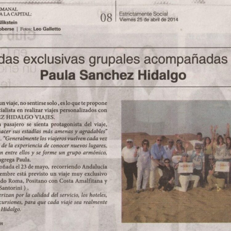 Salidas exclusivas grupales acompañadas por Paula Sánchez Hidalgo